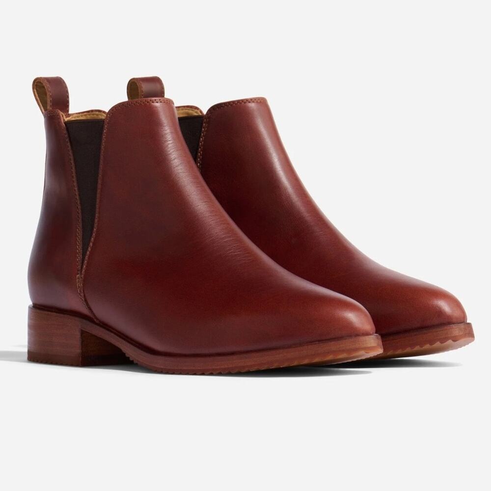 Nisolo Eva Everyday Chelsea Boot Auburn Leather NIB 8.5 Sustainable Designer - Picture 8 of 16